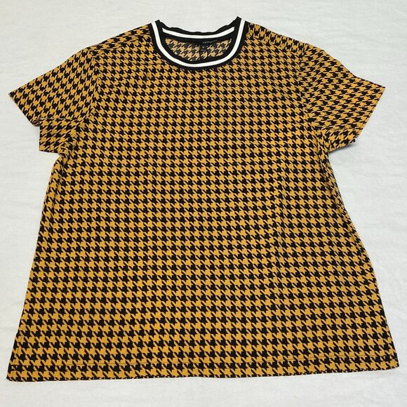 Harve Benard Print Series Cap Sleeve Stretch Band Crew Neck Houndstooth Top M - Picture 7 of 13